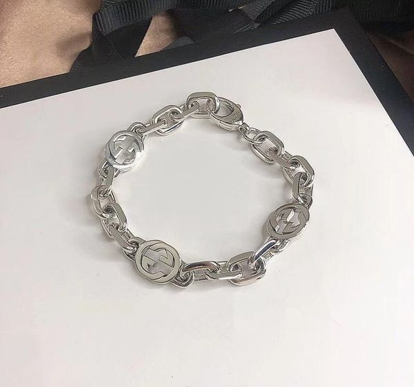 aaa designer jewelry gujia double letter simple new light mutual buckle style personalized bracelet fashion version, Silver