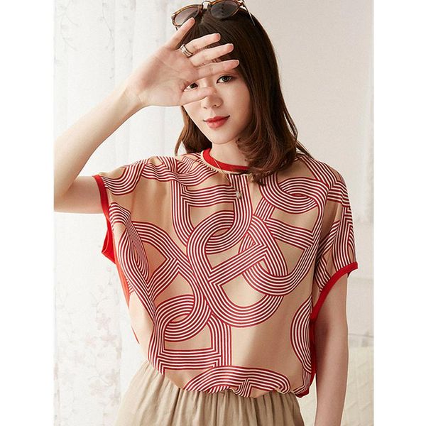 women's t-shirt women 100% silk printing and dyeing batwing sleeves 2 colors ladies casual fashion, White
women's t-shirt women 100% silk printing and dyeing batwing sleeves 2 colors ladies casual fashion, White