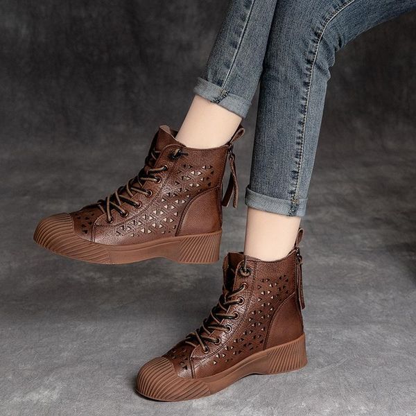 boots summer ethnic style retro shoes comfortable wear-resistant high-sandals cow leather back double zipper hollow women's, Black
boots summer ethnic style retro shoes comfortable wear-resistant high-sandals cow leather back double zipper hollow women's, Black