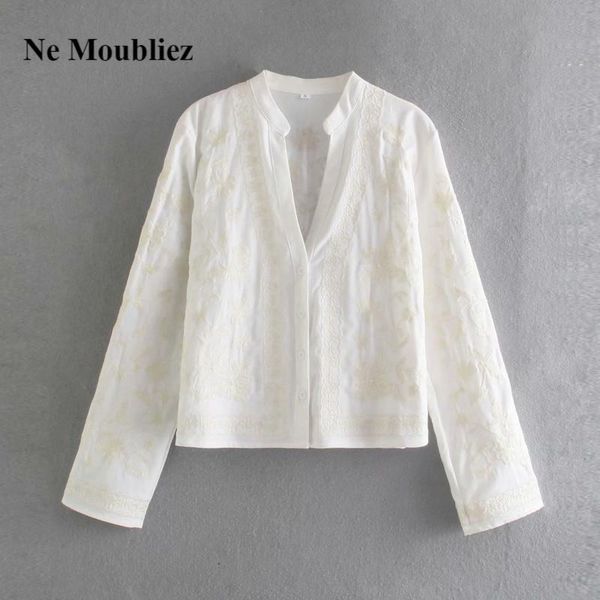 women's blouses & shirts 2021 summer women long sleeves embroidery fashion casual chic lady vintage woman femme, White
women's blouses & shirts 2021 summer women long sleeves embroidery fashion casual chic lady vintage woman femme, White