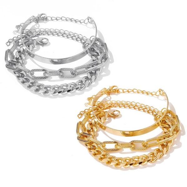 link, chain 3pcs/set punk geometric bracelet set retro thick snake charm trend rock hip hop jewelry gift, Black
link, chain 3pcs/set punk geometric bracelet set retro thick snake charm trend rock hip hop jewelry gift, Black