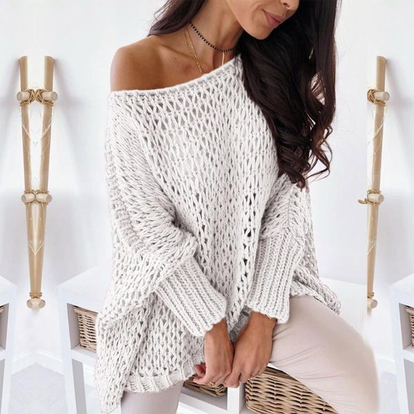 knitted slash neck sweater plus size loose oversize women long sleeve sweaters pullover winter knitwear#w3 women's, White;black
knitted slash neck sweater plus size loose oversize women long sleeve sweaters pullover winter knitwear#w3 women's, White;black