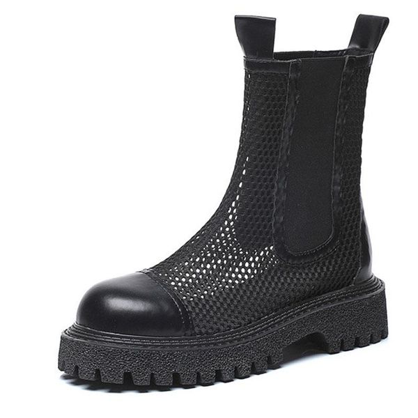 smoke tube boots breathable sandals womens fashion leather mid-tube thick-soled increase short mesh hollow shoes, Black
smoke tube boots breathable sandals womens fashion leather mid-tube thick-soled increase short mesh hollow shoes, Black