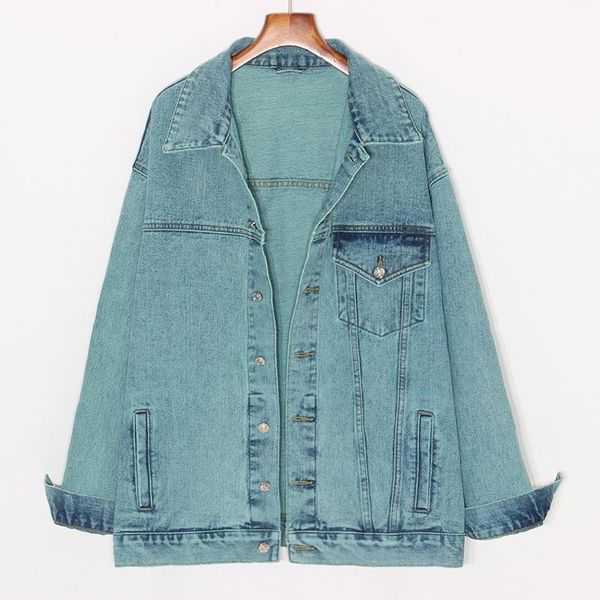 women's jackets mid length light green denim jacket women spring korean fashion loose outerwear long sleeve jeans coat female streetwea, Black;brown
women's jackets mid length light green denim jacket women spring korean fashion loose outerwear long sleeve jeans coat female streetwea, Black;brown