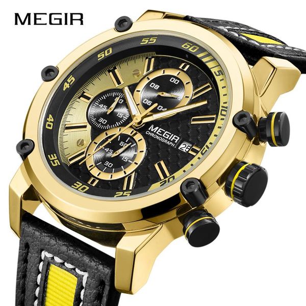 wristwatches megir gold watch chronograph sports leather watches men creative quartz military hour clock relogio masculino, Slivery;brown
wristwatches megir gold watch chronograph sports leather watches men creative quartz military hour clock relogio masculino, Slivery;brown