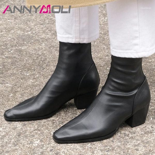 boots annymoli real leather high heel short women shoes square toe chunky zipper ankle lady autumn winter black 401
boots annymoli real leather high heel short women shoes square toe chunky zipper ankle lady autumn winter black 401