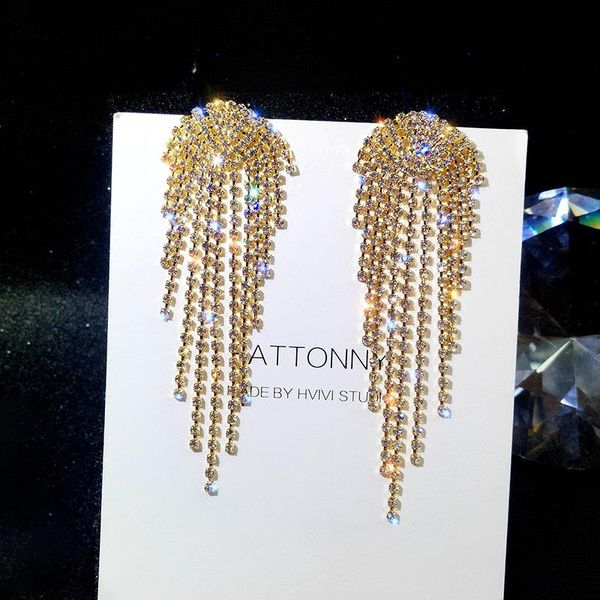 stud needle european and american fashion exaggerated long tassel earrings temperament joker rhinestone online celebrity, Golden;silver
stud needle european and american fashion exaggerated long tassel earrings temperament joker rhinestone online celebrity, Golden;silver