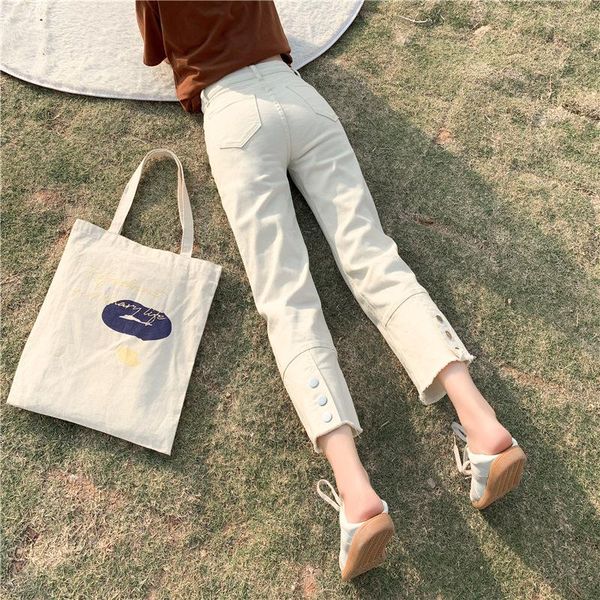 stretch high waist thin trousers 2021 spring and summer korean denim straight leg pants nine-point women women's jeans, Blue
stretch high waist thin trousers 2021 spring and summer korean denim straight leg pants nine-point women women's jeans, Blue