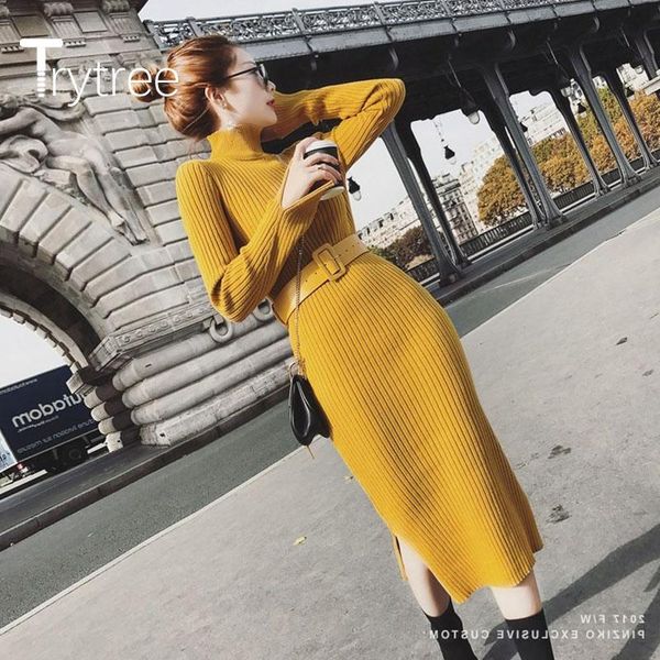 casual dresses trytree 2021 autumn winter women dress turtleneck solid knitting temperament fashion elegant split hem office lady, Black;gray
casual dresses trytree 2021 autumn winter women dress turtleneck solid knitting temperament fashion elegant split hem office lady, Black;gray
