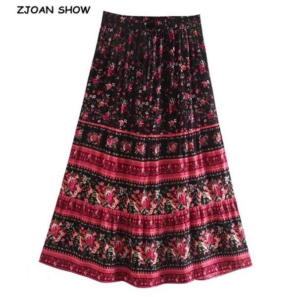 bohemian flower print long skirt stitching ruched ruffle hem hippie women adjust stream waist swing skirts holiday beach 210429, Black
bohemian flower print long skirt stitching ruched ruffle hem hippie women adjust stream waist swing skirts holiday beach 210429, Black