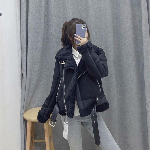 women's jackets women 2022 fashion faux fur oversized jacket coat vintage long sleeve pockets with belt female outerwear streetwear, Black;brown
women's jackets women 2022 fashion faux fur oversized jacket coat vintage long sleeve pockets with belt female outerwear streetwear, Black;brown