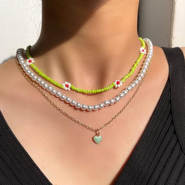 chains multi-layered pearl seed beaded daisy flower choker necklace for women fashion color heart pendant beads chain necklaces jewelry, Silver
chains multi-layered pearl seed beaded daisy flower choker necklace for women fashion color heart pendant beads chain necklaces jewelry, Silver