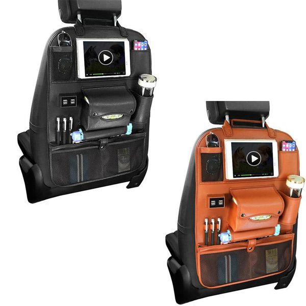 car organizer multifunctional back seat bag multi pockets 4 usb charger pu leather no tray stowing tidying pocket auto styling
car organizer multifunctional back seat bag multi pockets 4 usb charger pu leather no tray stowing tidying pocket auto styling