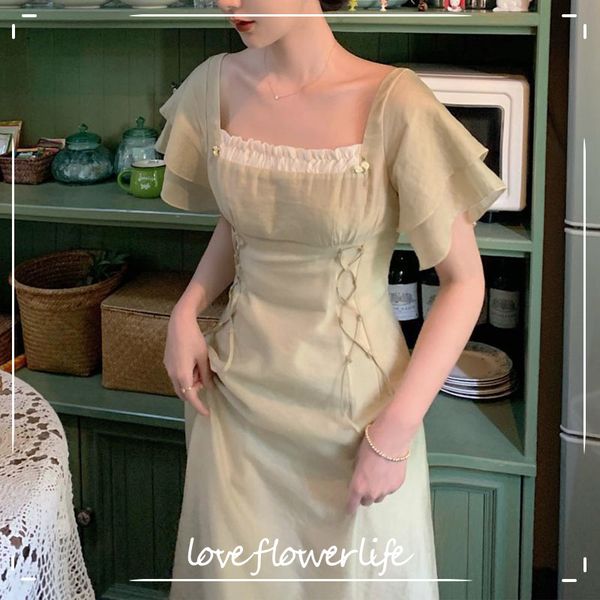 elegant dresses for female solid lace chiffon square collar dress evening party beach vintage women fairy dresses summer 210521, Black;gray
elegant dresses for female solid lace chiffon square collar dress evening party beach vintage women fairy dresses summer 210521, Black;gray