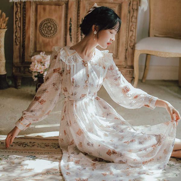 women's t-shirt early female spring sweet floral age reduction chiffon long retro fairy print sleeve 9639 s8ny, White
women's t-shirt early female spring sweet floral age reduction chiffon long retro fairy print sleeve 9639 s8ny, White