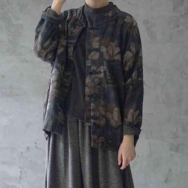 johnature retro plate buckle floral print cotton linen overcoat autumn winter loose comfortable long sleeve women coat 210521, Black;brown
johnature retro plate buckle floral print cotton linen overcoat autumn winter loose comfortable long sleeve women coat 210521, Black;brown