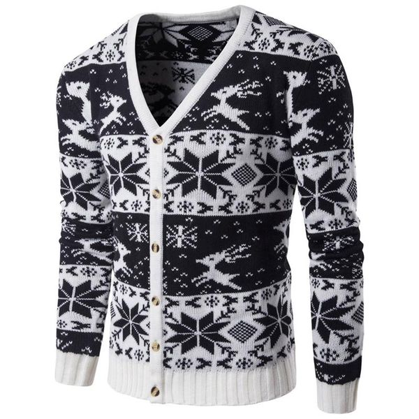 men's sweaters winter cardigan sweater christmas knitted button down v-neck slim fit warm casual coat, White;black
men's sweaters winter cardigan sweater christmas knitted button down v-neck slim fit warm casual coat, White;black