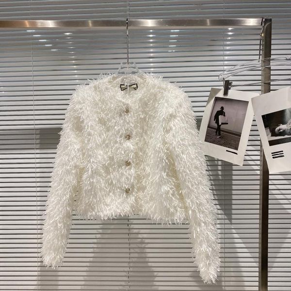 women's suits & blazers 2021 fall furry niche design ladies short coat round neck coats, White;black
women's suits & blazers 2021 fall furry niche design ladies short coat round neck coats, White;black