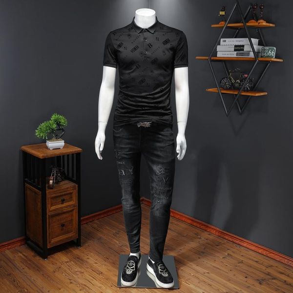 men's polos cotton men shirts great designer flocking lapel classic business casual short sleeve male summer clothing e0412, White;black
men's polos cotton men shirts great designer flocking lapel classic business casual short sleeve male summer clothing e0412, White;black