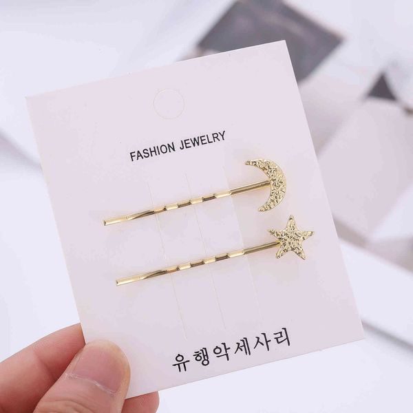 net red hair accessories metal star moon hairpin set fashion bangs hairpin headdress, Golden;silver
net red hair accessories metal star moon hairpin set fashion bangs hairpin headdress, Golden;silver
