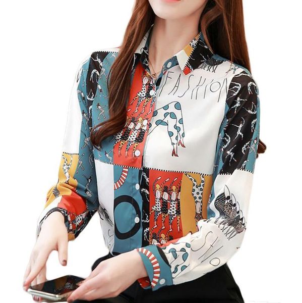 vintage printed chiffon blouse women shirts long sleeve turn-down collar office shirt blouses korean plus size women's &, White
vintage printed chiffon blouse women shirts long sleeve turn-down collar office shirt blouses korean plus size women's &, White