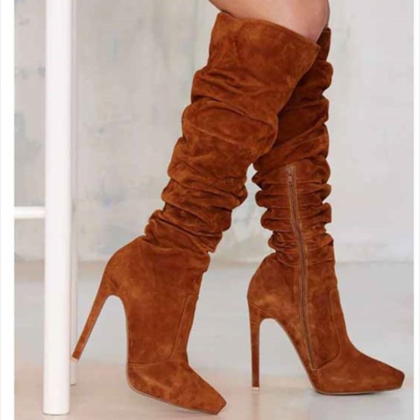 kolnoo handmade women stiletto high heel knee boots real ps pleated night club party prom booties evening fashion winter long shoes d690, Black
kolnoo handmade women stiletto high heel knee boots real ps pleated night club party prom booties evening fashion winter long shoes d690, Black