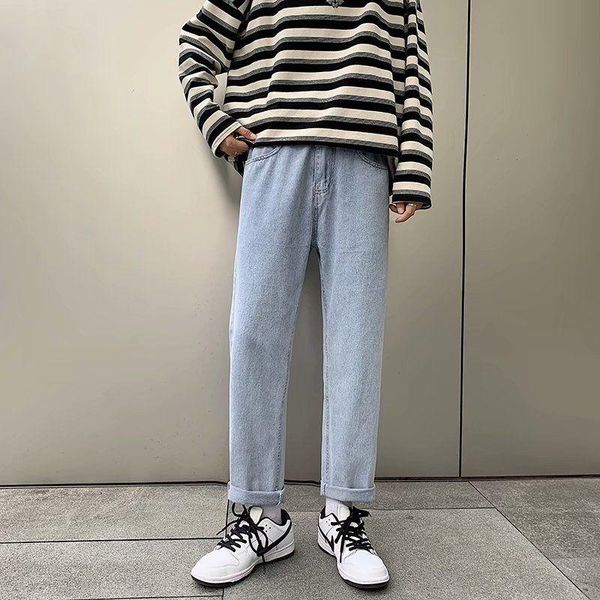 men's jeans mens clothing nostalgic straight ins fashion loose korean casual couples versatile 2021 bule leisure college, Blue
men's jeans mens clothing nostalgic straight ins fashion loose korean casual couples versatile 2021 bule leisure college, Blue