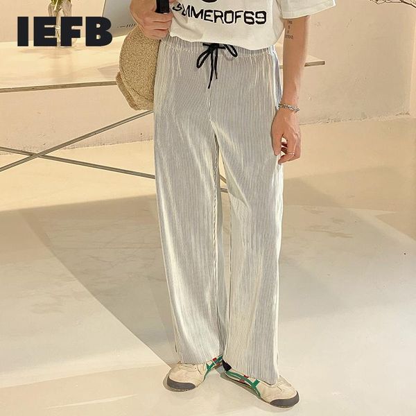 men's pants iefb 2021 summer drop casual high waist straight drawstring light grey trousers for men korean clothing 9y8020, Black
men's pants iefb 2021 summer drop casual high waist straight drawstring light grey trousers for men korean clothing 9y8020, Black