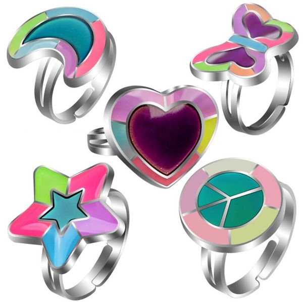 luminous heart love butterfly moon five-pointed star rings warm mood color ring adjustable for women jewelry, Slivery;golden
luminous heart love butterfly moon five-pointed star rings warm mood color ring adjustable for women jewelry, Slivery;golden