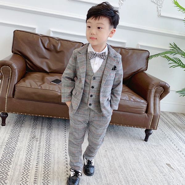 boys formal suit sets childrens plaid blazer vest pants 3pcs clothing sets kids wedding party performance costume, Black
boys formal suit sets childrens plaid blazer vest pants 3pcs clothing sets kids wedding party performance costume, Black