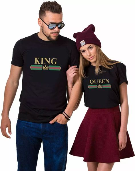 partner couple t-shirt set king queen pair couple love dream team mens womens, White;black
partner couple t-shirt set king queen pair couple love dream team mens womens, White;black