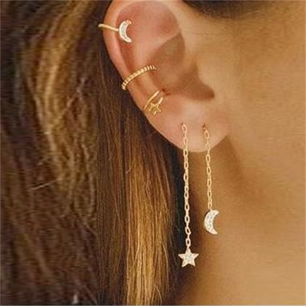 5305502 creative women's earrings butterfly star moon diamond tassel earrings set 5 pieces, Golden
5305502 creative women's earrings butterfly star moon diamond tassel earrings set 5 pieces, Golden