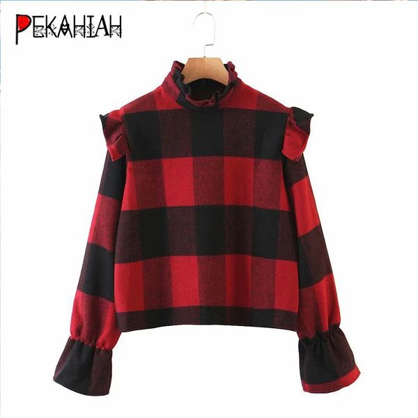 women's sweaters vintage flare sleeve oversize plaid women sweater fashion slim elegant warm office temperament puffover casual loose c, White;black
women's sweaters vintage flare sleeve oversize plaid women sweater fashion slim elegant warm office temperament puffover casual loose c, White;black