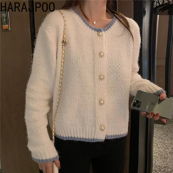 women's knits & tees harajpoo women sweaters gentle wind autumn winter 2021 white color matching cardigan long sleeve knitted casual cl
women's knits & tees harajpoo women sweaters gentle wind autumn winter 2021 white color matching cardigan long sleeve knitted casual cl