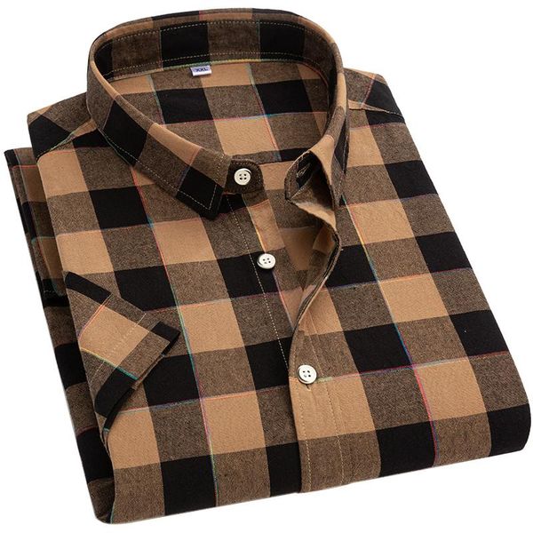 men's casual shirts aoliwen 2021 summer men plaid short sleeve 100% cotton white comfortable quality clothing camisas para hombre, White;black
men's casual shirts aoliwen 2021 summer men plaid short sleeve 100% cotton white comfortable quality clothing camisas para hombre, White;black
