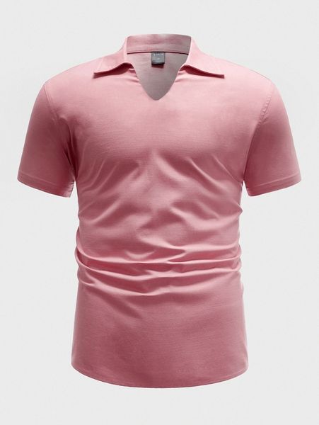 men notched neck solid shirt x0t2#, White;black