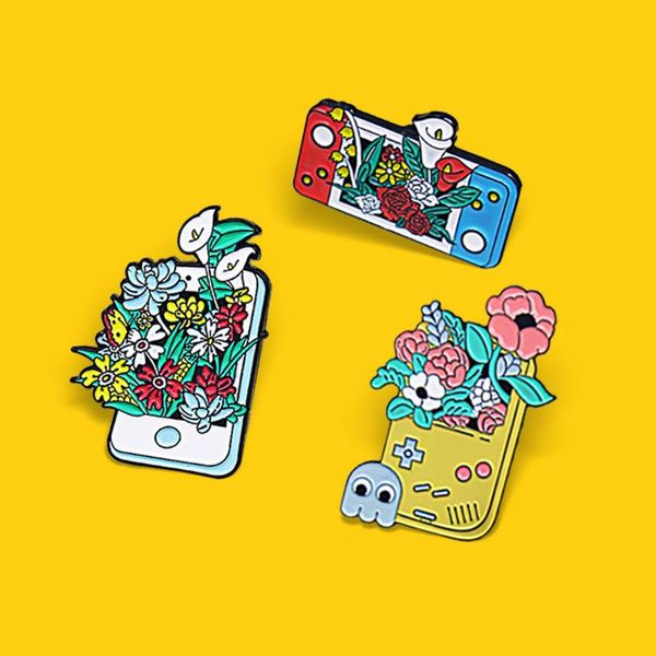 pins, brooches flowers plants game machines enamel pins gamepad mobile phone handset jewelry shirt badges lapel gifts for friends, Gray
pins, brooches flowers plants game machines enamel pins gamepad mobile phone handset jewelry shirt badges lapel gifts for friends, Gray