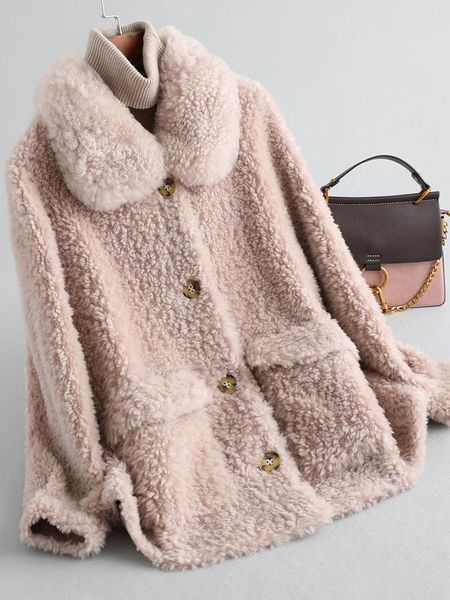 women's fur & faux 100% wool fashion coat female korean soft warm jacket 2021 clothing abrigos mujer zjt344, Black
women's fur & faux 100% wool fashion coat female korean soft warm jacket 2021 clothing abrigos mujer zjt344, Black