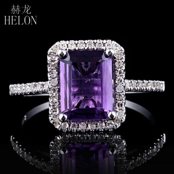 cluster rings helon sterling silver 925 flawless 8x6mm emerald cut natural amethyst & diamond engagement ring for women anniversarry gift, Golden;silver
cluster rings helon sterling silver 925 flawless 8x6mm emerald cut natural amethyst & diamond engagement ring for women anniversarry gift, Golden;silver