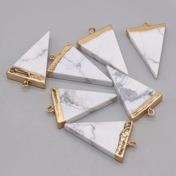 charms natural stone pendant triangle white turquoise gold edging agate for jewelry making bracelet necklace earring accessories, Bronze;silver
charms natural stone pendant triangle white turquoise gold edging agate for jewelry making bracelet necklace earring accessories, Bronze;silver