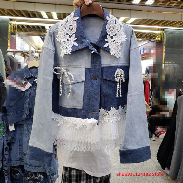 women's jackets short denim jacket autumn 2021 korean style loose design niche lace stitching ins tide top, Black;brown
women's jackets short denim jacket autumn 2021 korean style loose design niche lace stitching ins tide top, Black;brown