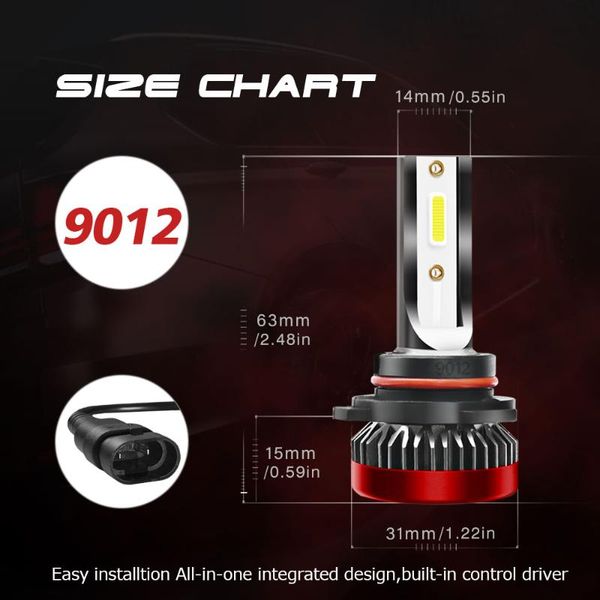 car headlights 9012 led lights 6000k 40w headlight bulbs 4000lm/each super bright auto headlamps waterproof 2pcs 
car headlights 9012 led lights 6000k 40w headlight bulbs 4000lm/each super bright auto headlamps waterproof 2pcs