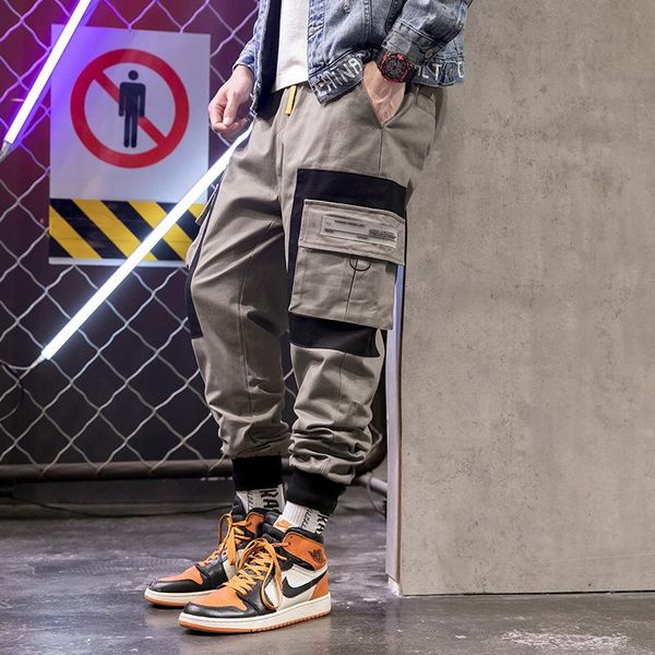 men's pants autumn clothes japanese style big pocket color matching cargo sports casual multi-pocket military trousers, Black
men's pants autumn clothes japanese style big pocket color matching cargo sports casual multi-pocket military trousers, Black