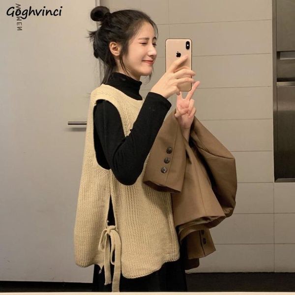 sweater vest women side-slit bandage autumn sweaters sleeveless solid simple all-match ladies elegang stylish casual trendy women's, White;black
sweater vest women side-slit bandage autumn sweaters sleeveless solid simple all-match ladies elegang stylish casual trendy women's, White;black