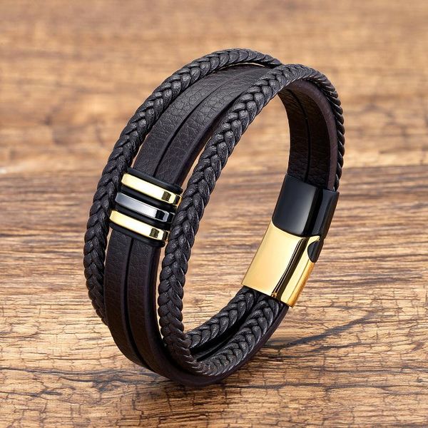 charm bracelets brown genuine leather bracelet mens fashion jewelry multilayer rope chain stainless steel men gift 2021, Golden;silver
charm bracelets brown genuine leather bracelet mens fashion jewelry multilayer rope chain stainless steel men gift 2021, Golden;silver