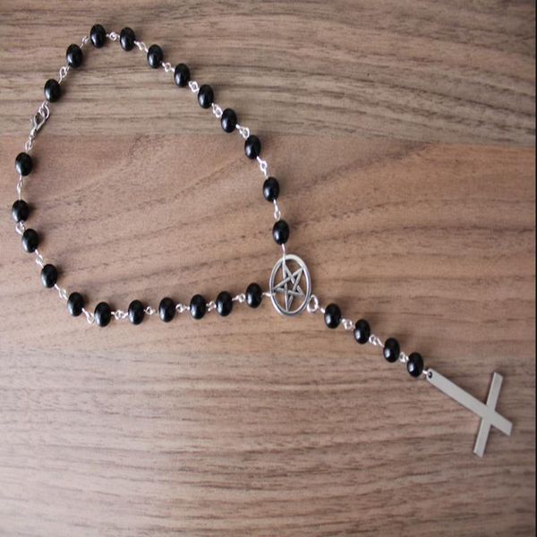 chokers five pointed star hanging cross, black rosary, short collarbone necklace, gothic jewelry, satanic style, mysterious witchcraft, Golden;silver
chokers five pointed star hanging cross, black rosary, short collarbone necklace, gothic jewelry, satanic style, mysterious witchcraft, Golden;silver