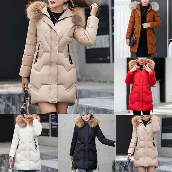 women's jackets coat women fashion girls slim long warm cotton jacket thickened hooded collar winter coats chaquetas mujer 2021#guahao, Black;brown
women's jackets coat women fashion girls slim long warm cotton jacket thickened hooded collar winter coats chaquetas mujer 2021#guahao, Black;brown