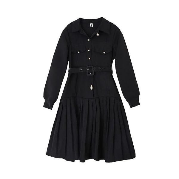 casual dresses 2021 the winter women shirt pleated dress long sleeve vintage korean fashion elegant ladies party mini clothes, Black;gray
casual dresses 2021 the winter women shirt pleated dress long sleeve vintage korean fashion elegant ladies party mini clothes, Black;gray