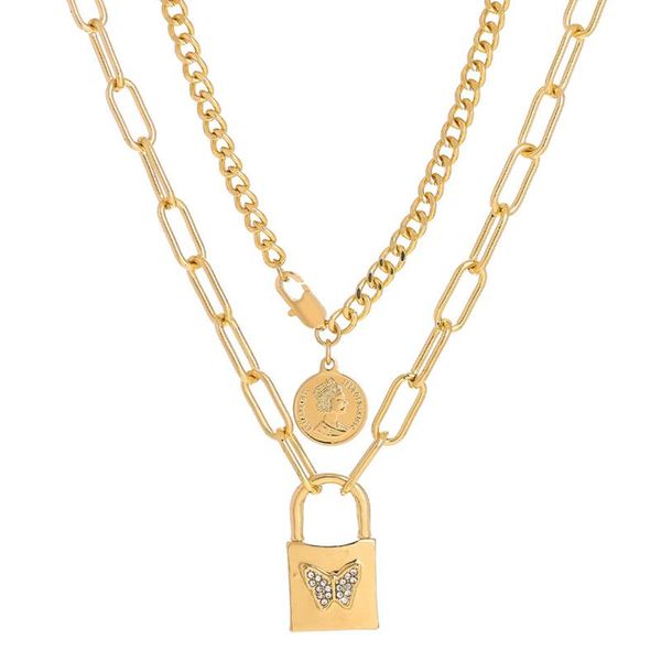 pendant necklaces 2021 fashion lock chain necklace women collar wedding punk toggle clasp jewelry, Silver
pendant necklaces 2021 fashion lock chain necklace women collar wedding punk toggle clasp jewelry, Silver