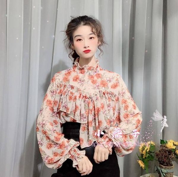 women's blouses & shirts philosophy wonder 2021 turtle neck blouse lady lantern sleeve printed shirt female floral chiffon ruffled, White
women's blouses & shirts philosophy wonder 2021 turtle neck blouse lady lantern sleeve printed shirt female floral chiffon ruffled, White